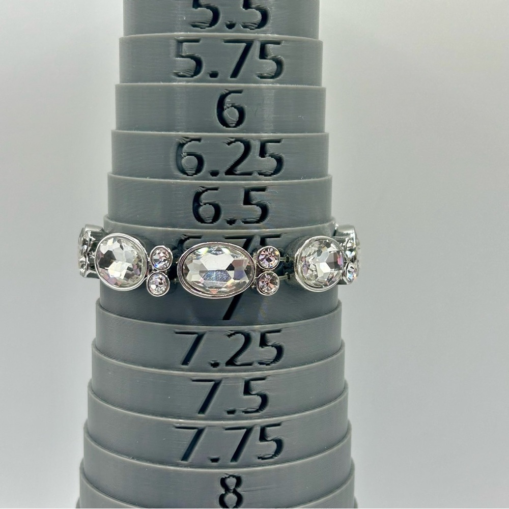 Sparkling Silver Rhinestone Stretch Bracelet - Picture 7 of 7